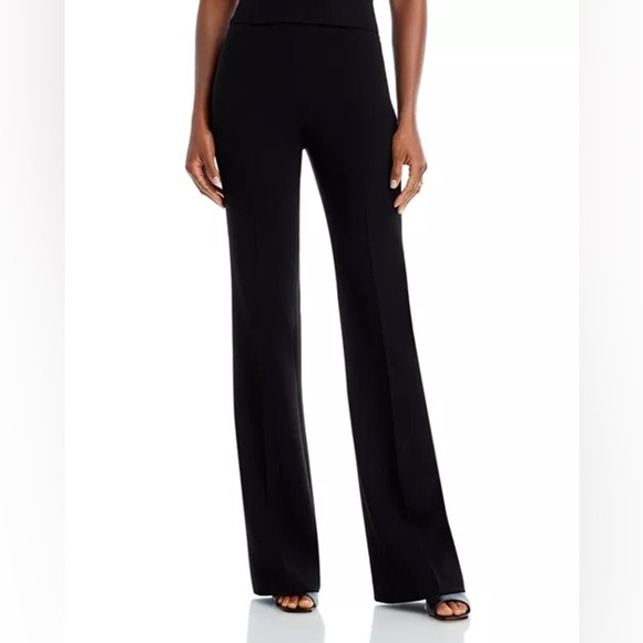 THEORY Demitria Admiral Crepe Flared Pants - BLACK  Work Pants Side Zip - Picture 1 of 7